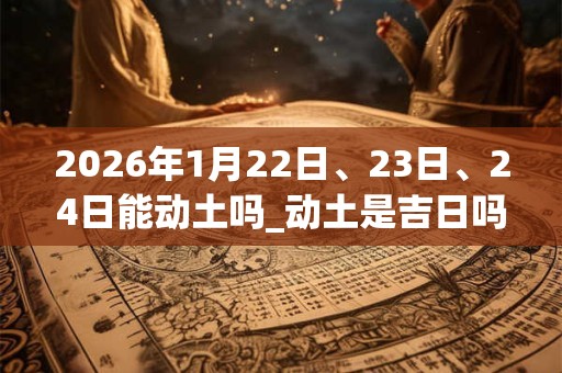2026年1月22日、23日、24日能动土吗_动土是吉日吗