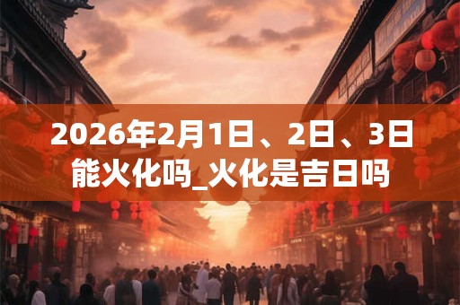 2026年2月1日、2日、3日能火化吗_火化是吉日吗