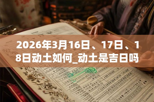2026年3月16日、17日、18日动土如何_动土是吉日吗 2026年3月16日、17日、18日动土如何_动土是吉日吗