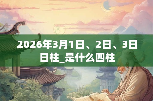 2026年3月1日、2日、3日日柱_是什么四柱