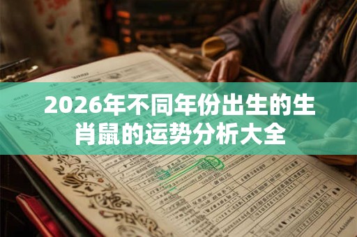 2026年不同年份出生的生肖鼠的运势分析大全 2026年不同年份出生的生肖鼠的运势分析大全