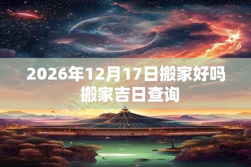 2026年12月17日搬家好吗 搬家吉日查询 2026年12月17日搬家好吗 搬家吉日查询