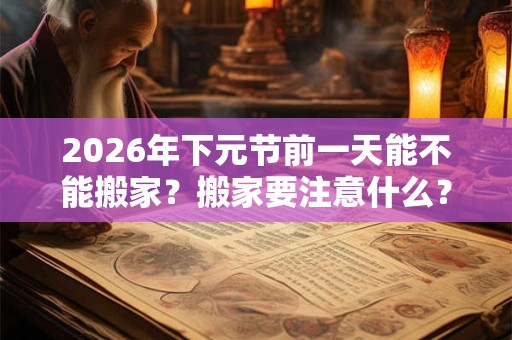 2026年下元节前一天能不能搬家?搬家要注意什么? 2026年下元节前一天能不能搬家?搬家要注意什么?