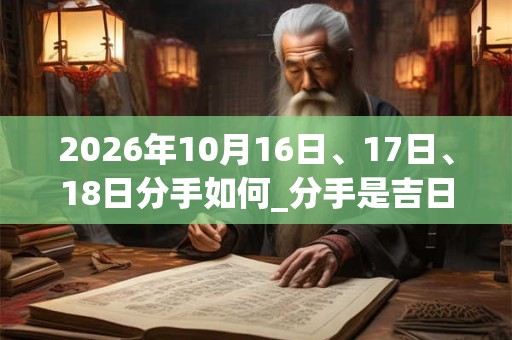 2026年10月16日、17日、18日分手如何_分手是吉日吗