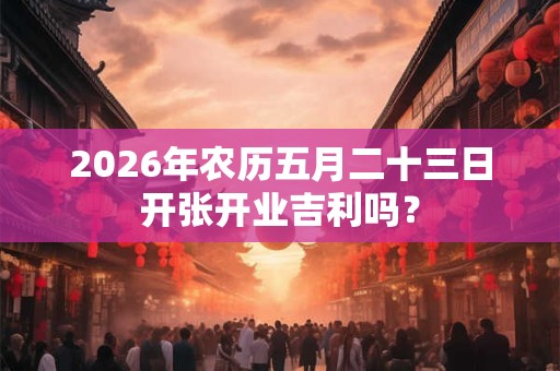 2026年农历五月二十三日开张开业吉利吗? 2026年农历五月二十三日开张开业吉利吗?