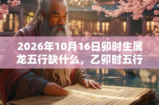 2026年10月16日卯时生属龙五行缺什么,乙卯时五行缺什么 2026年10月16日卯时生属龙五行缺什么,乙卯时五行缺什么