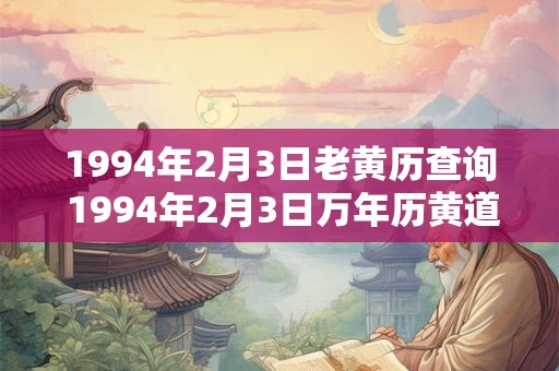 1994年2月3日老黄历查询 1994年2月3日万年历黄道吉日 1994年2月3日老黄历查询 1994年2月3日万年历黄道吉日