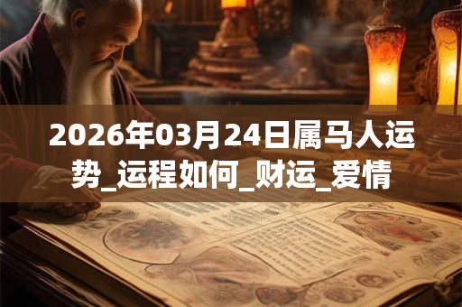 2026年03月24日属马人运势_运程如何_财运_爱情 2026年03月24日属马人运势_运程如何_财运_爱情