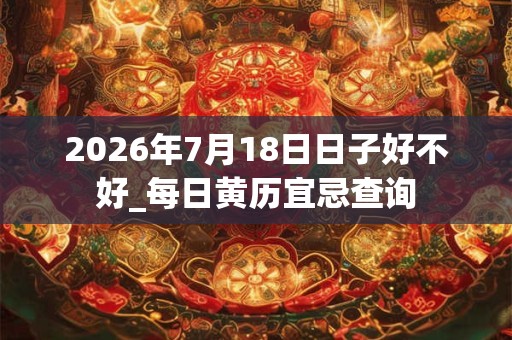 2026年7月18日日子好不好_每日黄历宜忌查询 2026年7月18日日子好不好_每日黄历宜忌查询