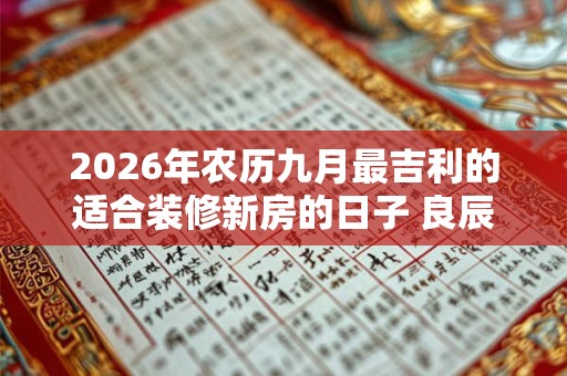 2026年农历九月最吉利的适合装修新房的日子 良辰吉日查询