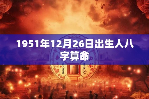 1951年12月26日出生人八字算命 1951年12月26日出生人八字算命