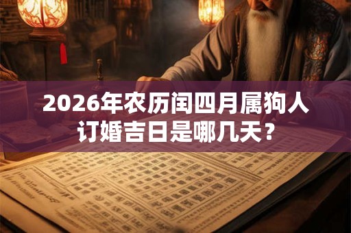 2026年农历闰四月属狗人订婚吉日是哪几天？