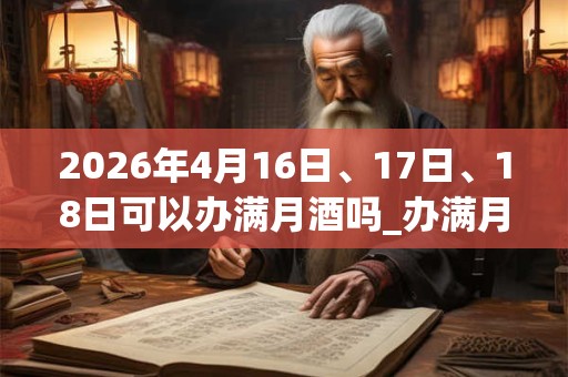 2026年4月16日、17日、18日可以办满月酒吗_办满月酒日子好吗
