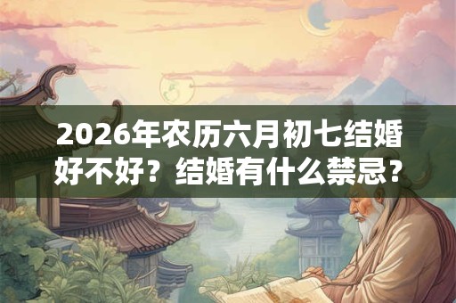 2026年农历六月初七结婚好不好？结婚有什么禁忌？