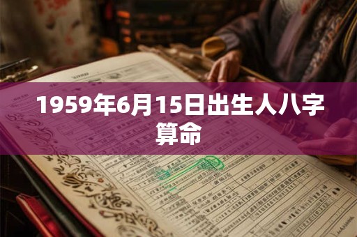 1959年6月15日出生人八字算命 1959年6月15日出生人八字算命