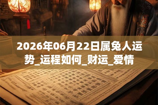 2026年06月22日属兔人运势_运程如何_财运_爱情 2026年06月22日属兔人运势_运程如何_财运_爱情