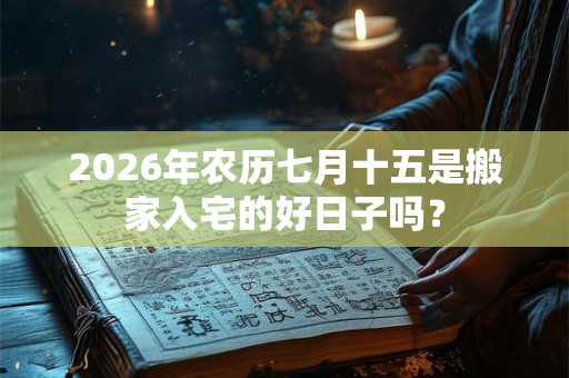 2026年农历七月十五是搬家入宅的好日子吗? 2026年农历七月十五是搬家入宅的好日子吗?