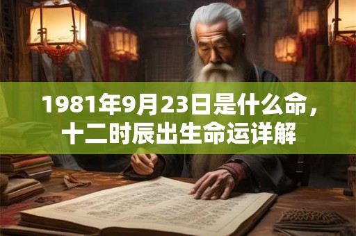 1981年9月23日是什么命,十二时辰出生命运详解 1981年9月23日是什么命,十二时辰出生命运详解