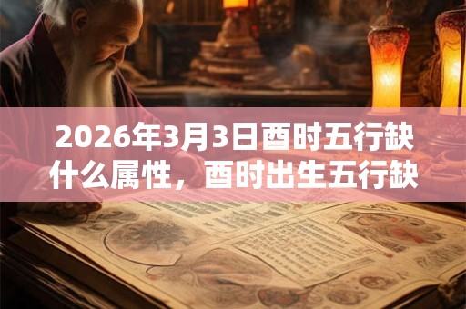 2026年3月3日酉时五行缺什么属性,酉时出生五行缺什么 2026年3月3日酉时五行缺什么属性,酉时出生五行缺什么