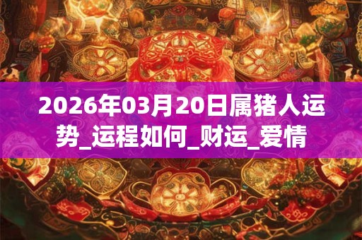 2026年03月20日属猪人运势_运程如何_财运_爱情