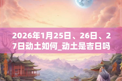 2026年1月25日、26日、27日动土如何_动土是吉日吗