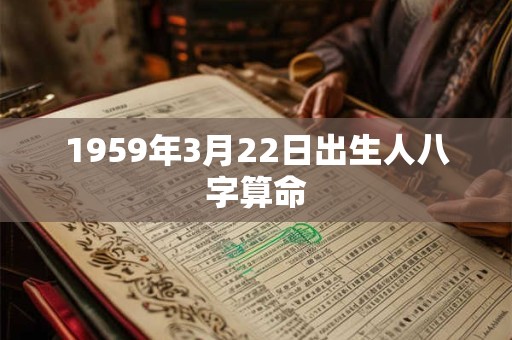 1959年3月22日出生人八字算命 1959年3月22日出生人八字算命