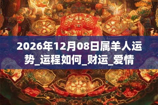 2026年12月08日属羊人运势_运程如何_财运_爱情 2026年12月08日属羊人运势_运程如何_财运_爱情
