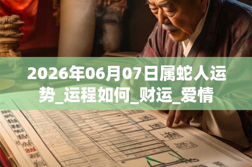 2026年06月07日属蛇人运势_运程如何_财运_爱情 2026年06月07日属蛇人运势_运程如何_财运_爱情