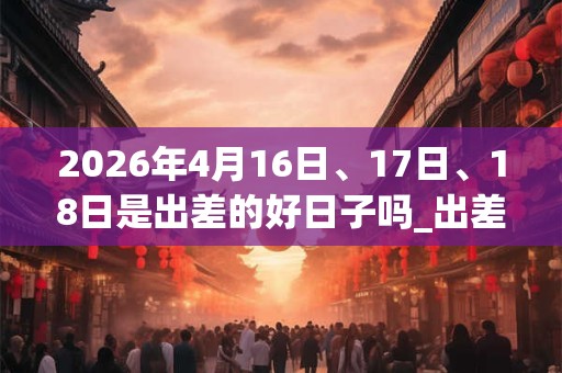 2026年4月16日、17日、18日是出差的好日子吗_出差可以吗 2026年4月16日、17日、18日是出差的好日子吗_出差可以吗