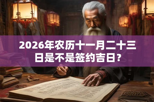 2026年农历十一月二十三日是不是签约吉日? 2026年农历十一月二十三日是不是签约吉日?