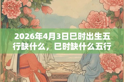 2026年4月3日巳时出生五行缺什么,巳时缺什么五行 2026年4月3日巳时出生五行缺什么,巳时缺什么五行