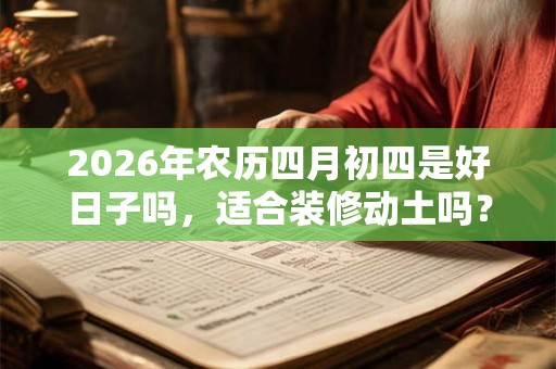 2026年农历四月初四是好日子吗,适合装修动土吗? 2026年农历四月初四是好日子吗,适合装修动土吗?