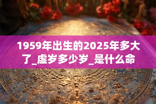 1959年出生的2025年多大了_虚岁多少岁_是什么命