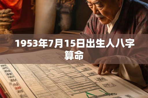 1953年7月15日出生人八字算命
