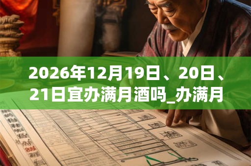 2026年12月19日、20日、21日宜办满月酒吗_办满月酒好不好