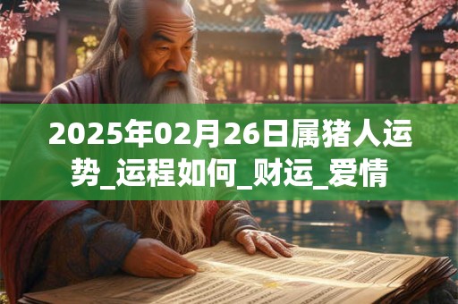 2025年02月26日属猪人运势_运程如何_财运_爱情 2025年02月26日属猪人运势_运程如何_财运_爱情