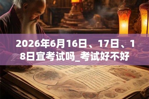 2026年6月16日、17日、18日宜考试吗_考试好不好 2026年6月16日、17日、18日宜考试吗_考试好不好