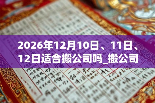 2026年12月10日、11日、12日适合搬公司吗_搬公司吉利吗 2026年12月10日、11日、12日适合搬公司吗_搬公司吉利吗