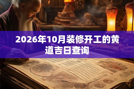 2026年10月装修开工的黄道吉日查询 2026年10月装修开工的黄道吉日查询