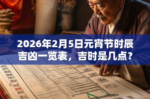 2026年2月5日元宵节时辰吉凶一览表,吉时是几点? 2026年2月5日元宵节时辰吉凶一览表,吉时是几点?