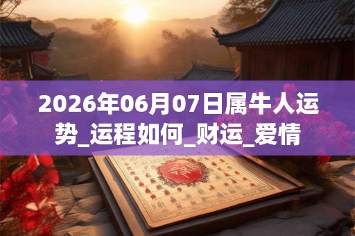 2026年06月07日属牛人运势_运程如何_财运_爱情 2026年06月07日属牛人运势_运程如何_财运_爱情