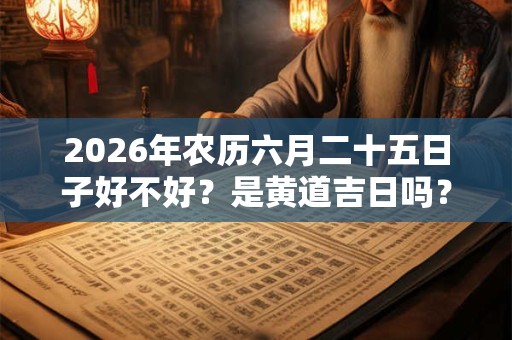 2026年农历六月二十五日子好不好？是黄道吉日吗？