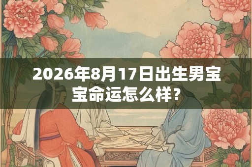 2026年8月17日出生男宝宝命运怎么样? 2026年8月17日出生男宝宝命运怎么样?