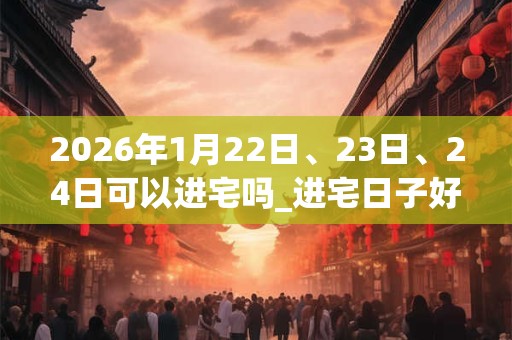 2026年1月22日、23日、24日可以进宅吗_进宅日子好吗