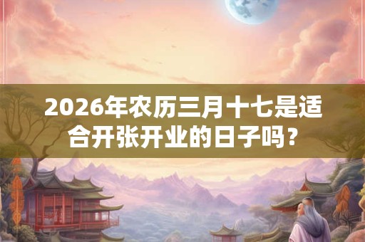 2026年农历三月十七是适合开张开业的日子吗? 2026年农历三月十七是适合开张开业的日子吗?