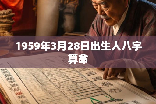 1959年3月28日出生人八字算命 1959年3月28日出生人八字算命