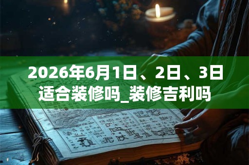 2026年6月1日、2日、3日适合装修吗_装修吉利吗 2026年6月1日、2日、3日适合装修吗_装修吉利吗