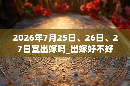 2026年7月25日、26日、27日宜出嫁吗_出嫁好不好 2026年7月25日、26日、27日宜出嫁吗_出嫁好不好