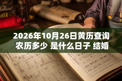 2026年10月26日黄历查询 农历多少 是什么日子 结婚吉时 2026年10月26日黄历查询 农历多少 是什么日子 结婚吉时