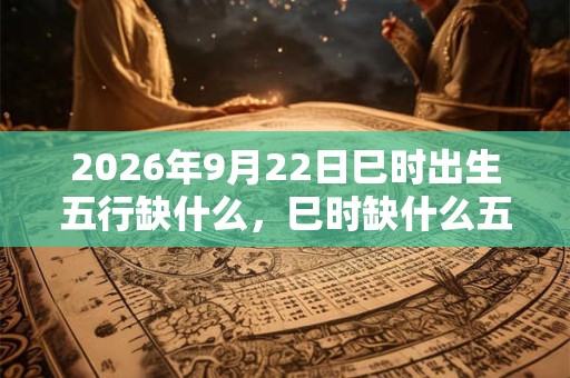 2026年9月22日巳时出生五行缺什么，巳时缺什么五行